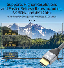 NTW 8K HDMI Cable 48Gbps HDMI 2.1, Ultra High Speed HDMI 8K@60Hz 4K@120Hz  4:4:4, HDCP 2.2 and 2.3, HDR 10,44Hz eARC - 6 ft. NHDMI21P-02MP - The Home  Depot